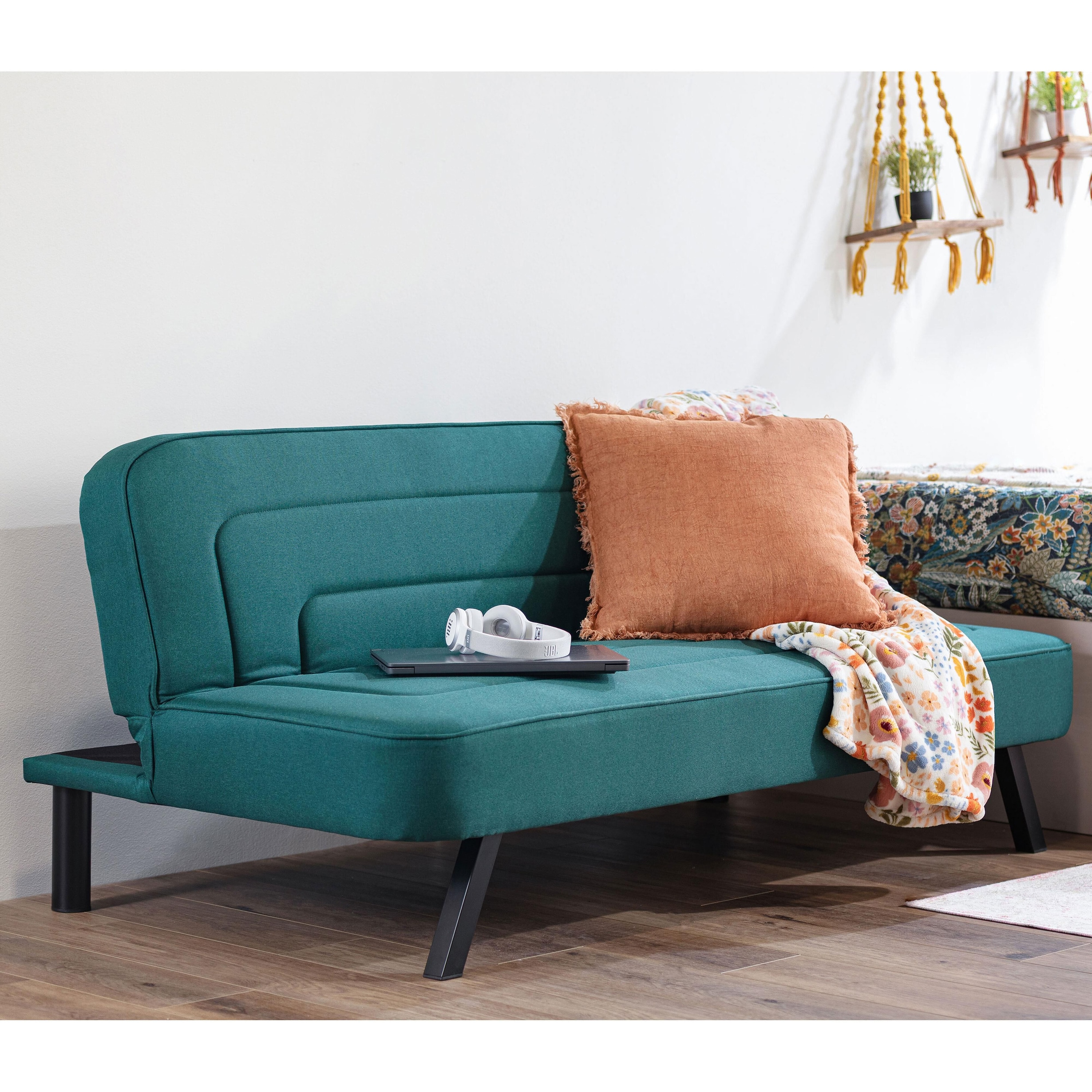 Serta Frankie Convertible Sofa in Forest Green