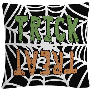 Timberlake Trick Or Treat Web Green Orange Halloween By ABC 16" Decorative Throw Pillow, , large