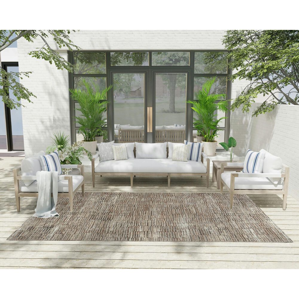 Nourison Sustainable Trends 6&#39; x 9&#39; Ivory and Mocha Area Rug, , large