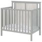 Hearth and Haven Connelly Mini Crib with Mattress Pad in Gray and Rockport Gray, , large