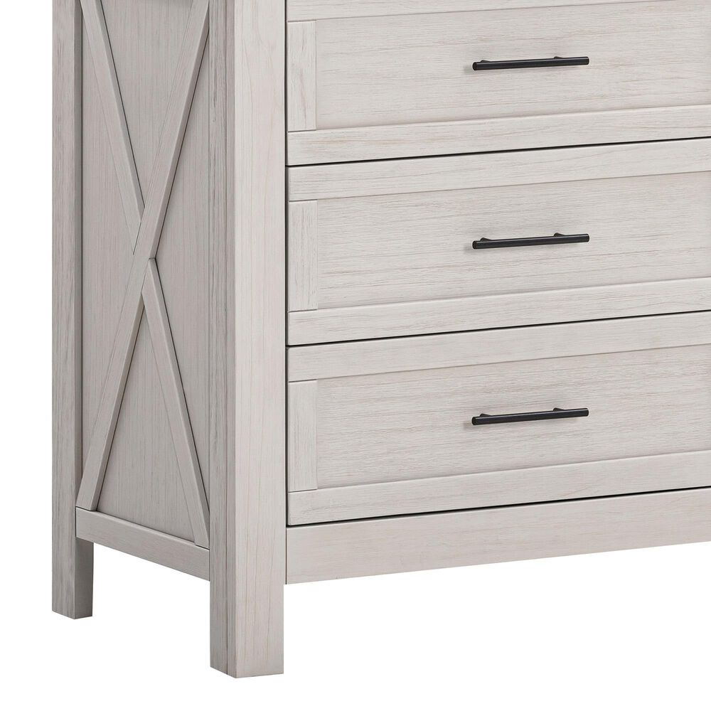 DaVinci Emory Farmhouse 6-Drawer Dresser in White Driftwood, , large
