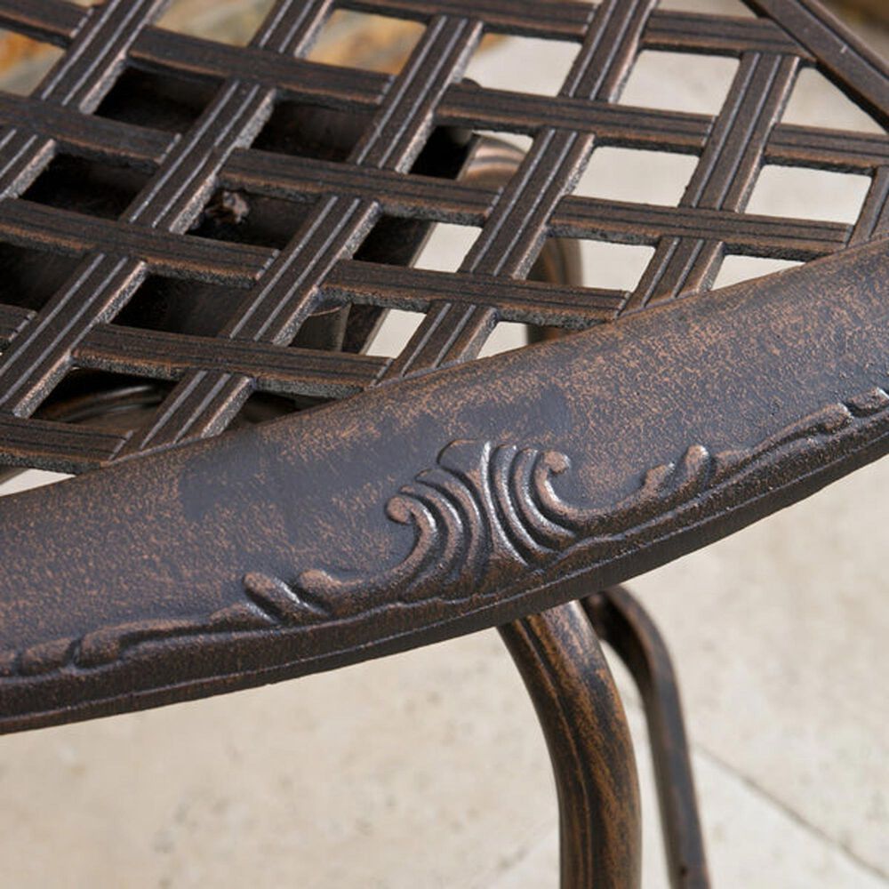 Noble House Avon Patio Barstool in Shiny Copper &#40;Set of 2&#41;, , large