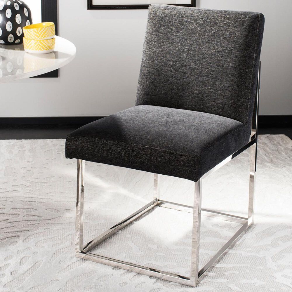 Safavieh Jenette Dining Chair in Hemingway Black Velvet, , large