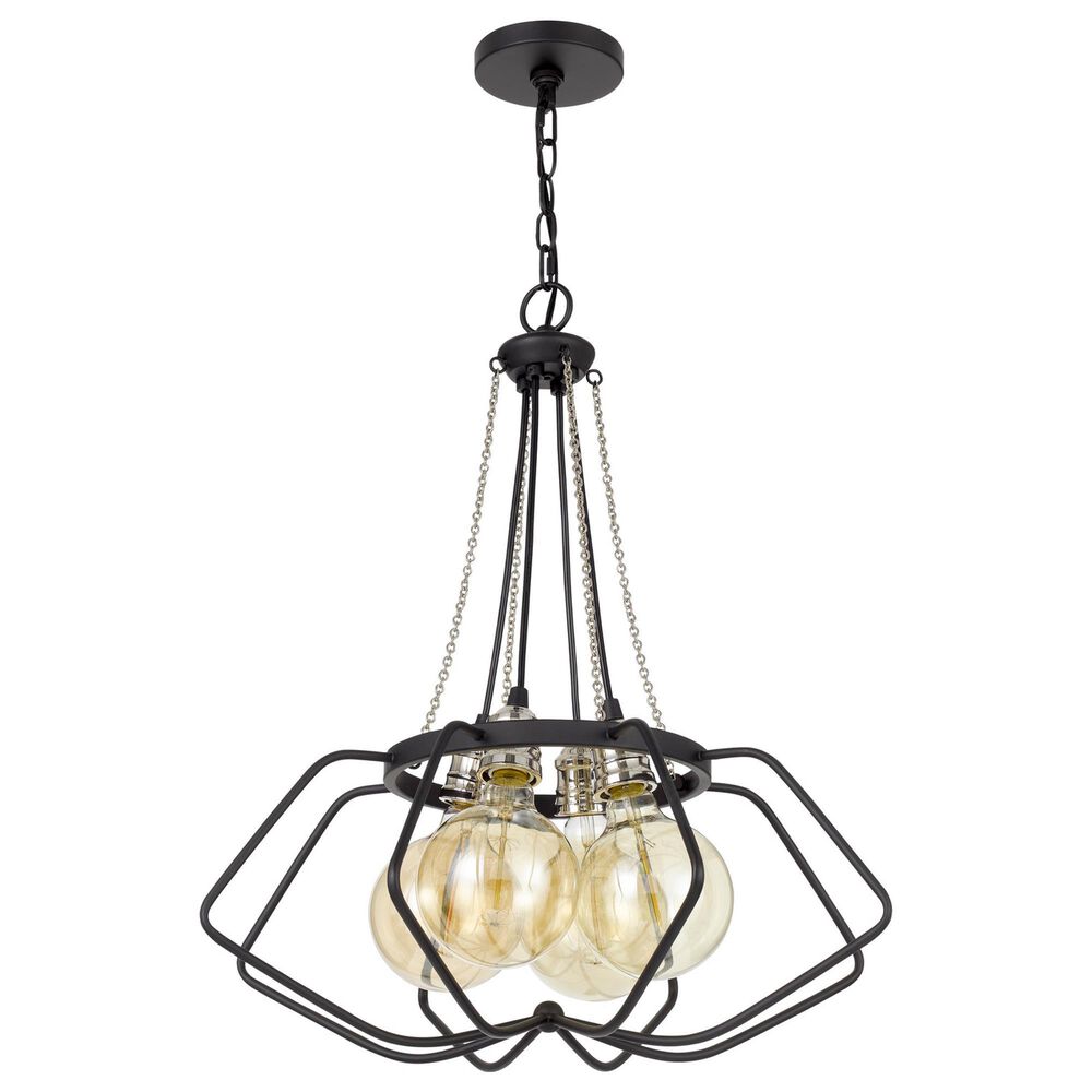 Cal Lighting Ladue 4-Light Chandelier in Black and Chrome, , large