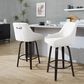 LumiSource Hannah Swivel Counter Stool with Cream Fabric Upholstery in Walnut and Black (Set of 2), , large