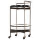Four Hands Mira Bar Cart-Smoked Brown Cast Glass, , large