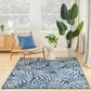 Nourison Garden Oasis Ivory and Navy 4" x 6" Indoor/Outdoor Area Rug, , large