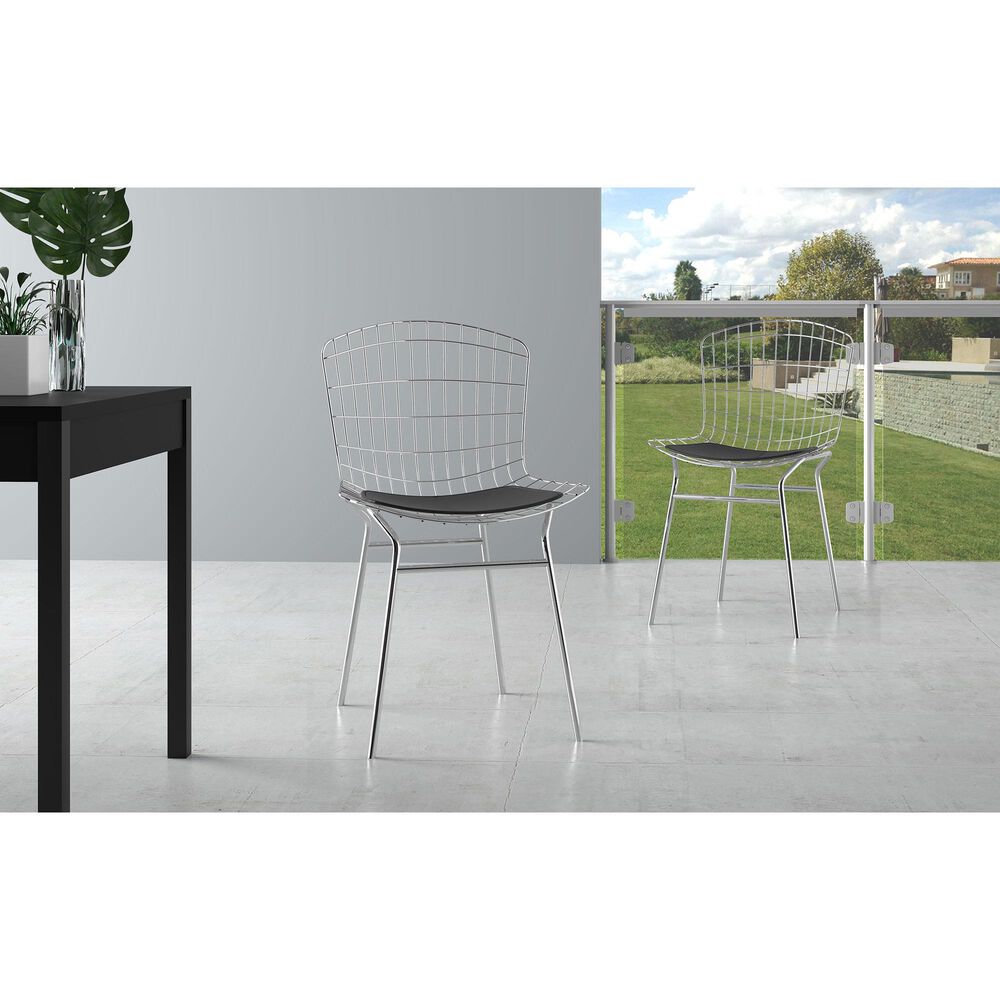 Dayton Madeline 2-Piece Chair with Seat Cushion Set in Silver/Black, , large