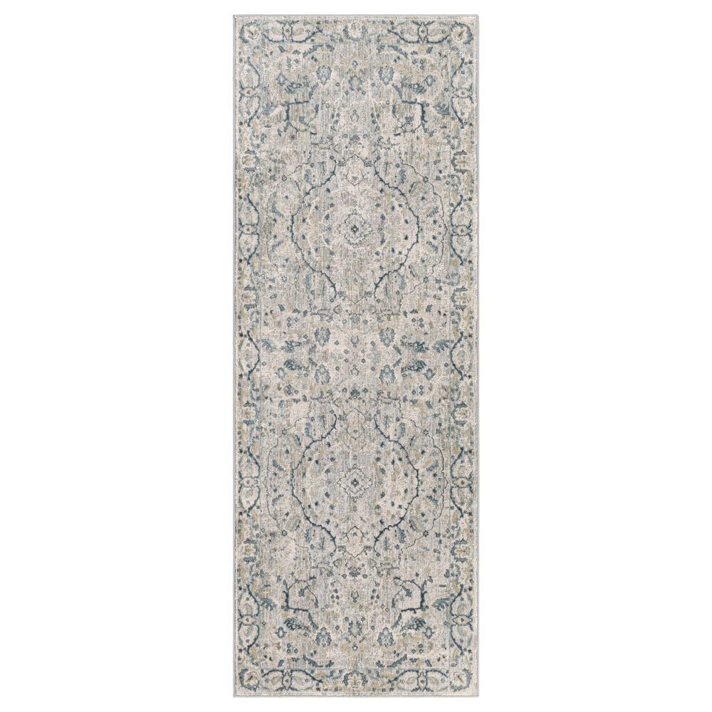 Surya Brunswick 2"7" x 10" Green, Sage, Denim and Beige Runner, , large