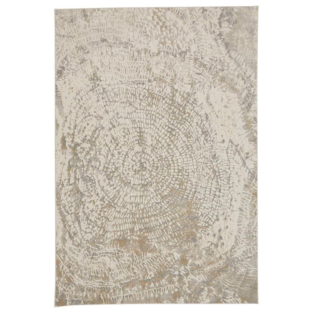 Feizy Parker 5" x 7"6" Silver and Ivory Area Rug, , large