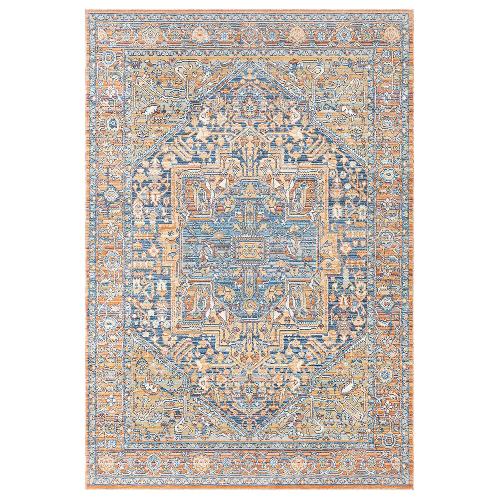 Surya Bodrum BDM-2325 5"3" x 7"3" Ivory, Orange, Saffron, Gray, Navy and Coral Area Rug, , large