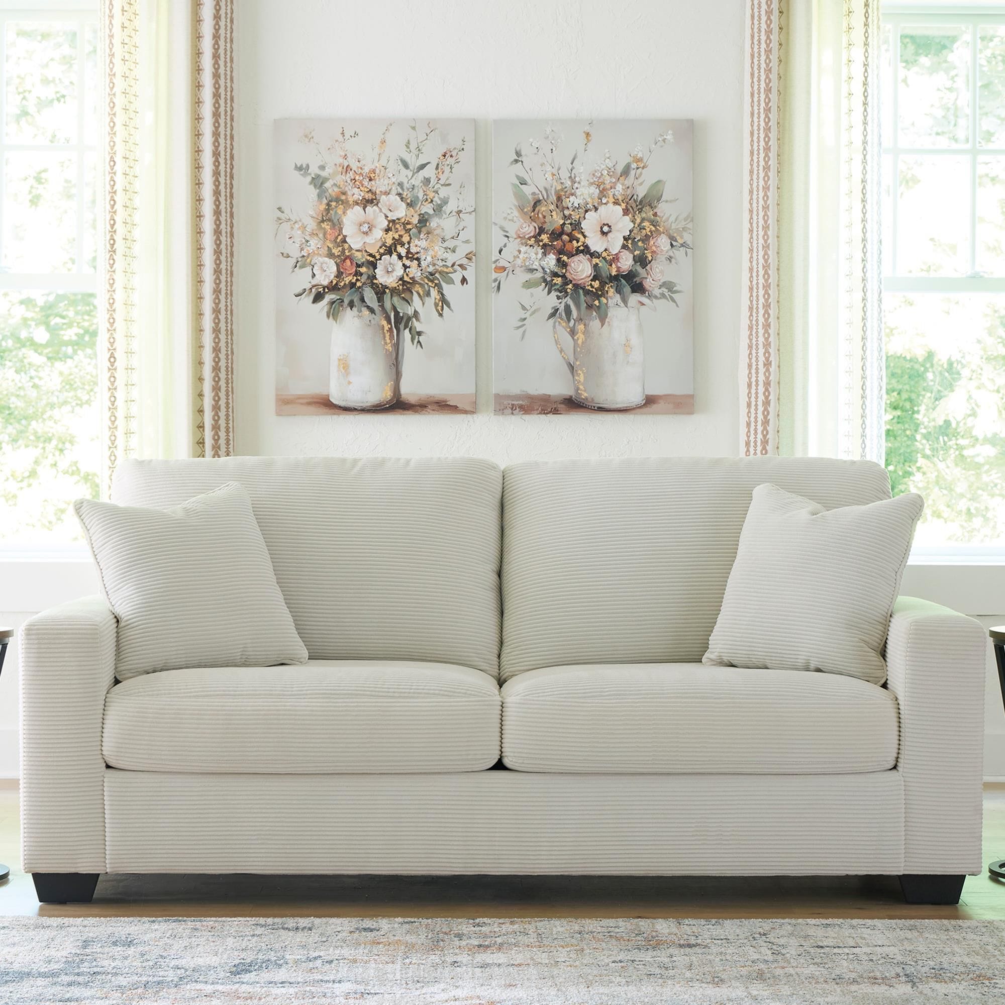 Ashley Greenbriar Stationary Sofa in Ivory