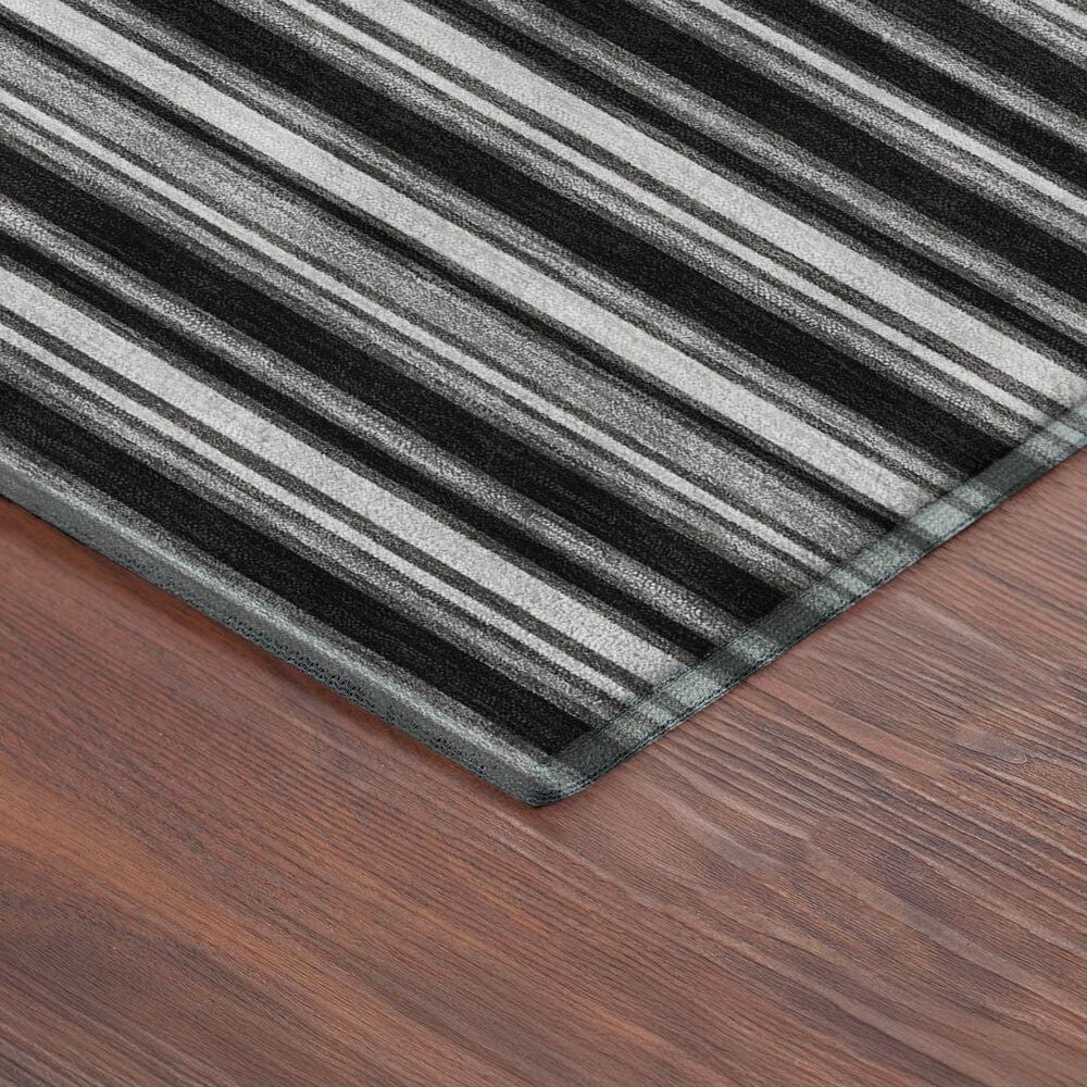 Dalyn Rug Company Soft Essentials Striped Black 10' x 14' Indoor/Outdoor Area Rug, , large