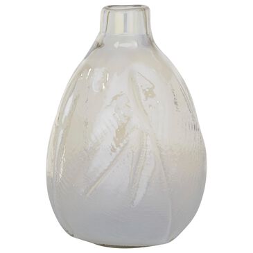 Maple and Jade 16" x 11" Bud Opaque Glass Vase in White, White, large