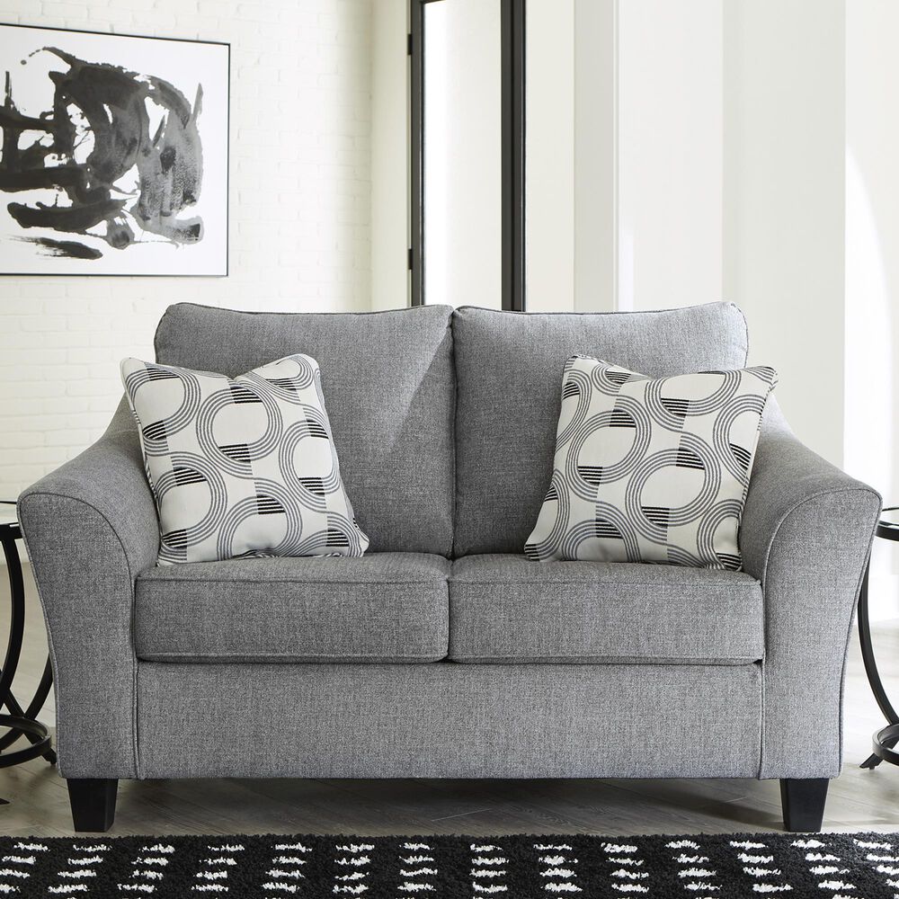 Ashley Mathonia Loveseat in Smoke, , large