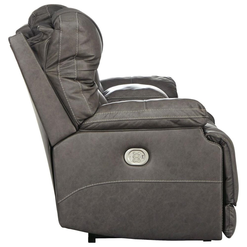 Ashley Wurstrow Power Reclining Console Loveseat with Adjustable Headrest in Smoke, , large