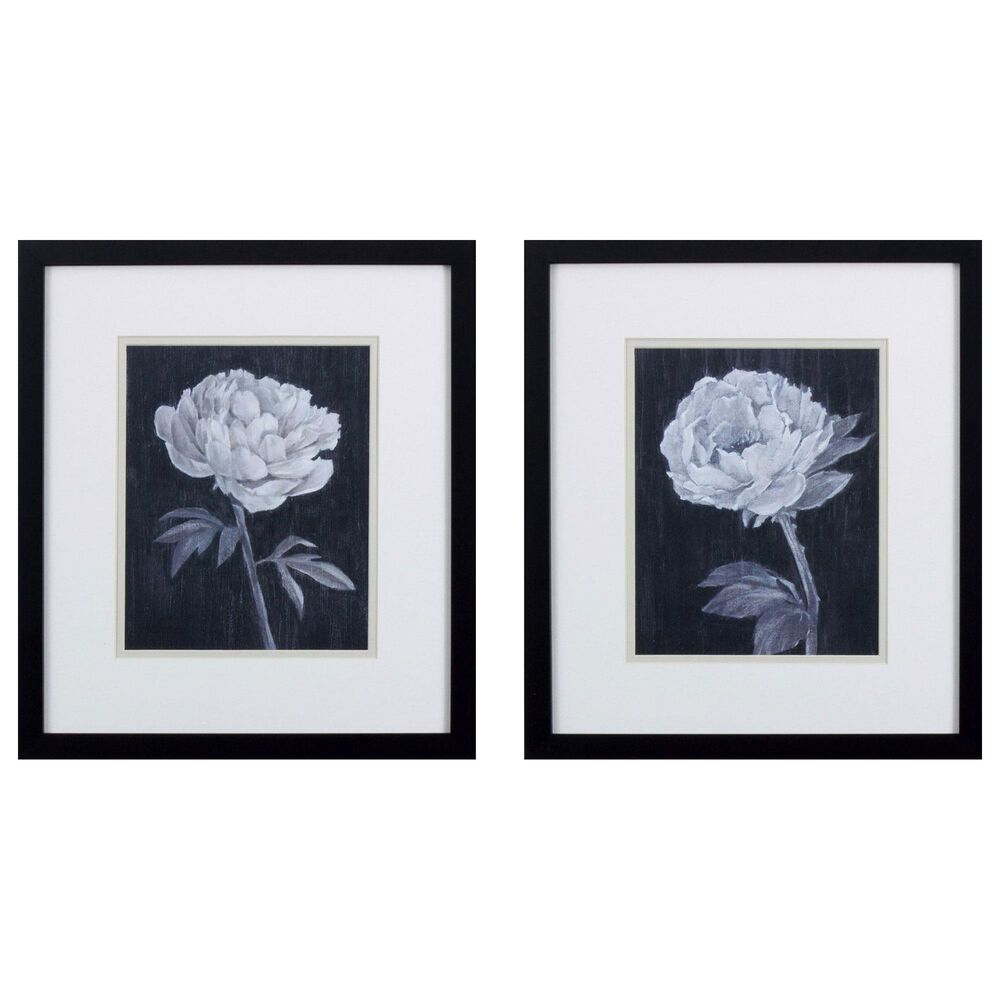 Propac "Black with White Flowers" Wall Art in Black & White (Set of 2), , large