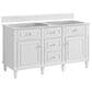 James Martin Vanities Lorelai 60" Double Vanity in Bright White with 3 cm Eternal Jasmine Pearl Quartz Top, , large