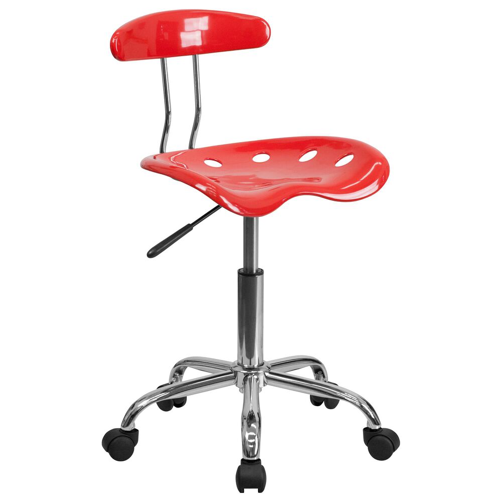 Flash Furniture Vibrant Swivel Task Chair in Red, , large