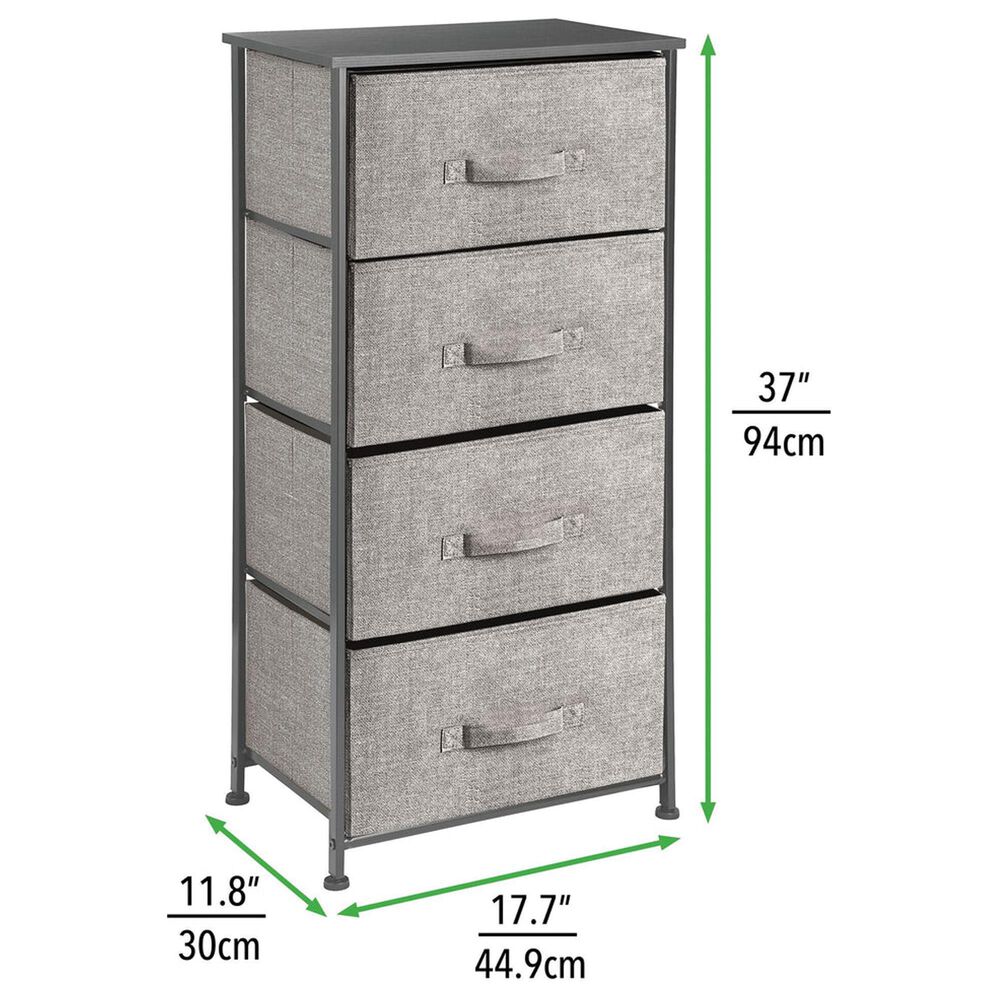 mDesign 4-Drawer Tall Dresser with Fabric Drawers in Pink, , large