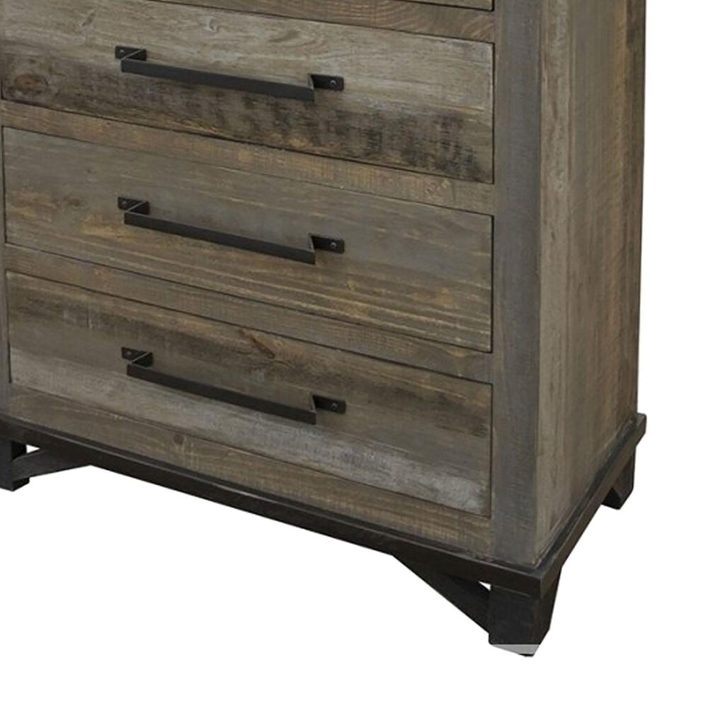Fallridge Loft Brown 5 Drawer Chest in Gray and Brown, , large