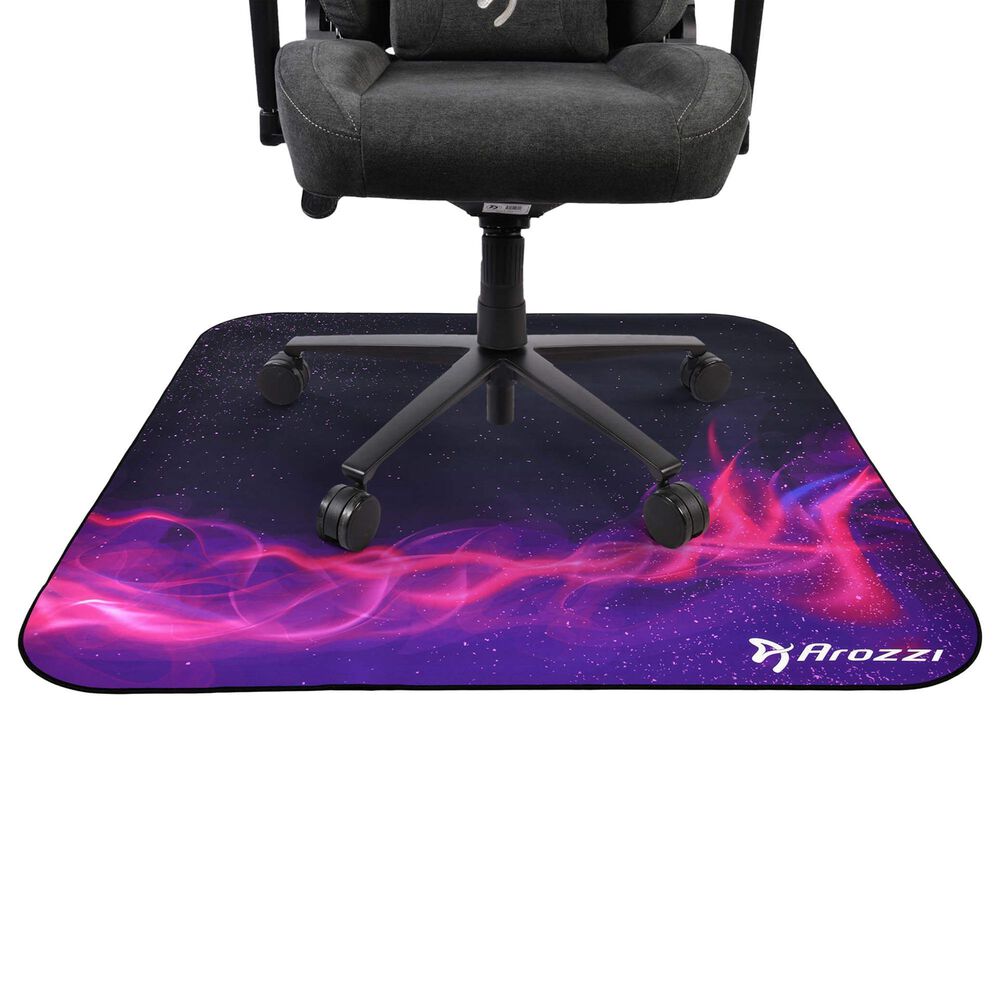 Arozzi Zona Quattro Microfiber Noise Dampening and Scratch Protection Anti-Slip Chair Mat in Deep Purple and Galaxy, , large