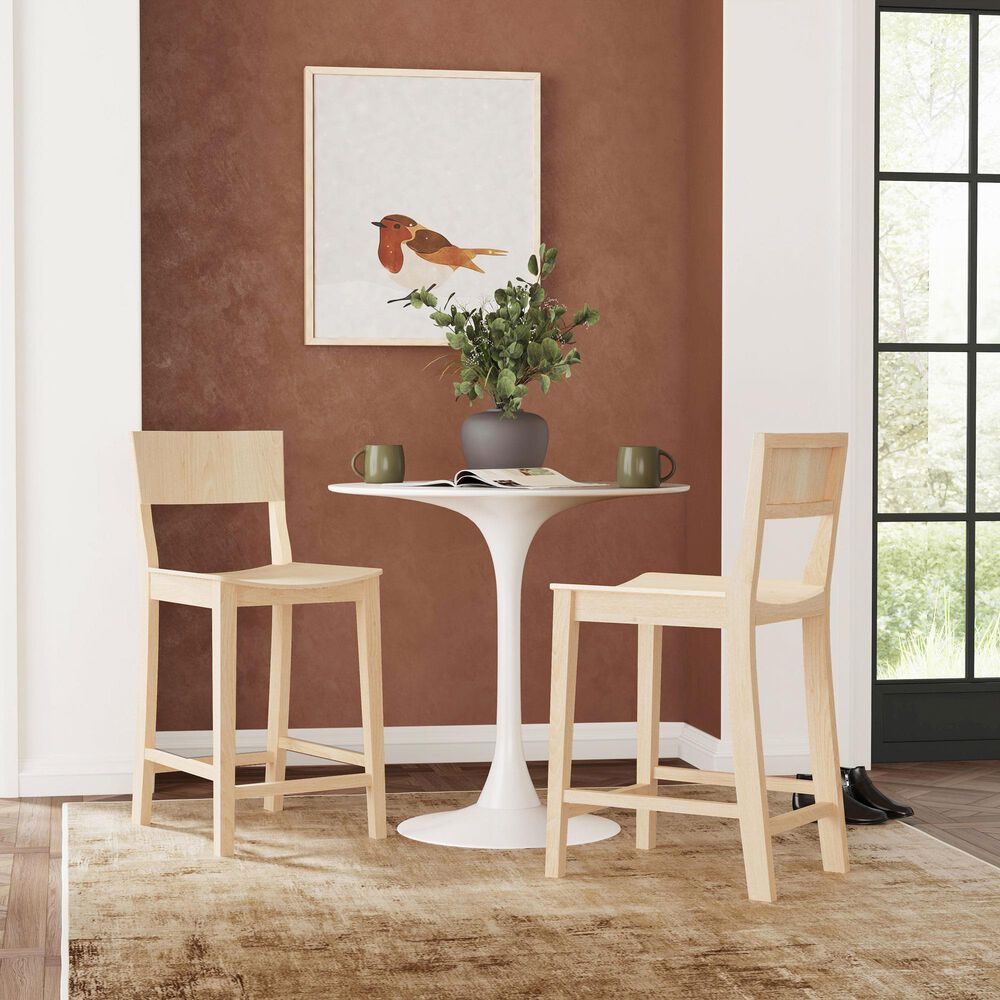 Linon Home Decor Devin Counter Stool in Unfinished (Set of 2), , large