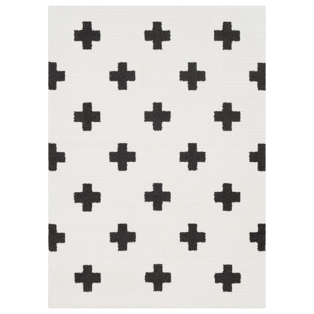 Surya Moroccan Shag MCS-2306 2" x 3" Black and White Area Rug, , large
