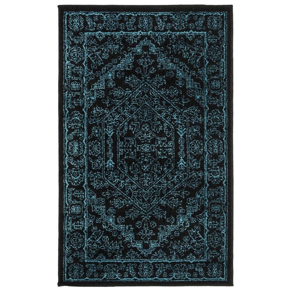 Safavieh Adirondack ADR108K 4&#39; x 6&#39; Black and Teal Area Rug, , large