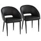 LumiSource Renee Arm Chair with Black Faux Leather Cushion in Black (Set of 2), , large