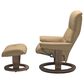 Stressless Mayfair Large Chair and Ottoman with Walnut Base in Paloma Sand, , large
