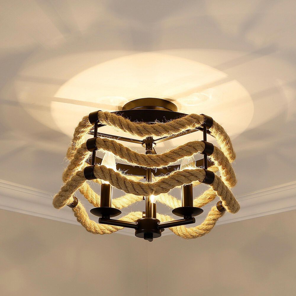Golden Lighting Marissa 3-Light Semi-Flush in Matte Black, , large