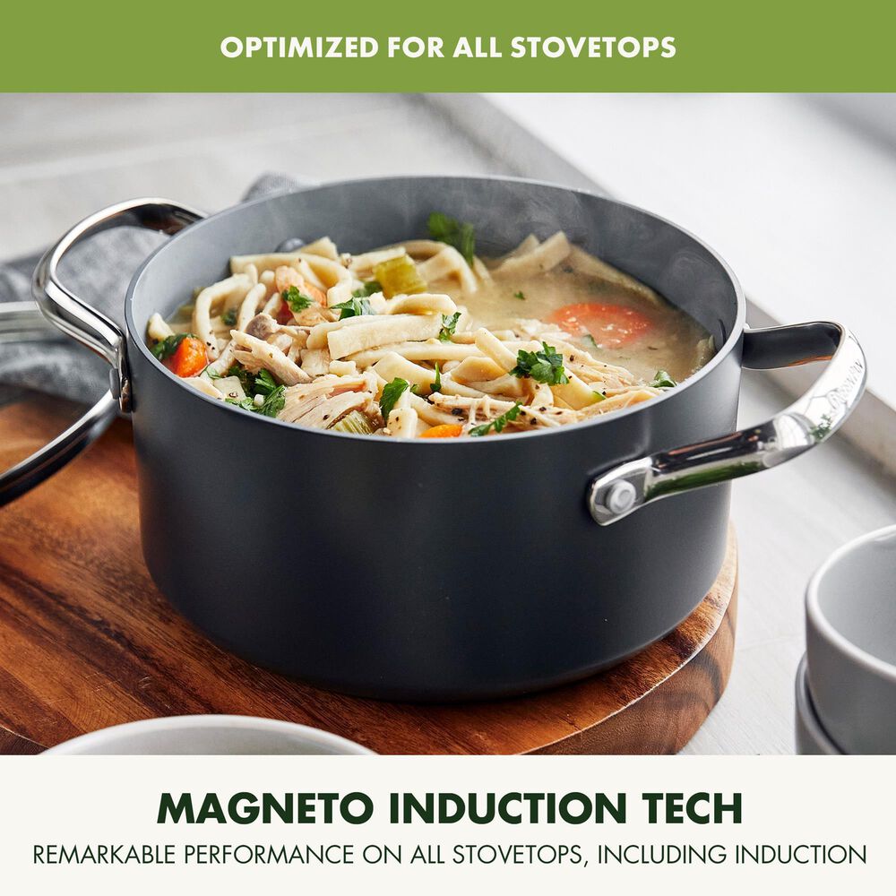 Green Pan Valencia Pro 5-Quart Nonstick Stockpot with Lid in Grey, , large