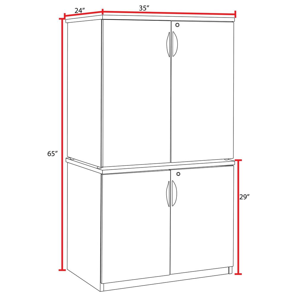 Regency Global Sourcing Legacy 2-Piece Storage Cabinet with 35" Stackable Cabinet in Noble Oak, , large