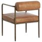 Club Collection By Sunpan Ajani Arm Chair with Tan Cushion in Antique Brass, , large