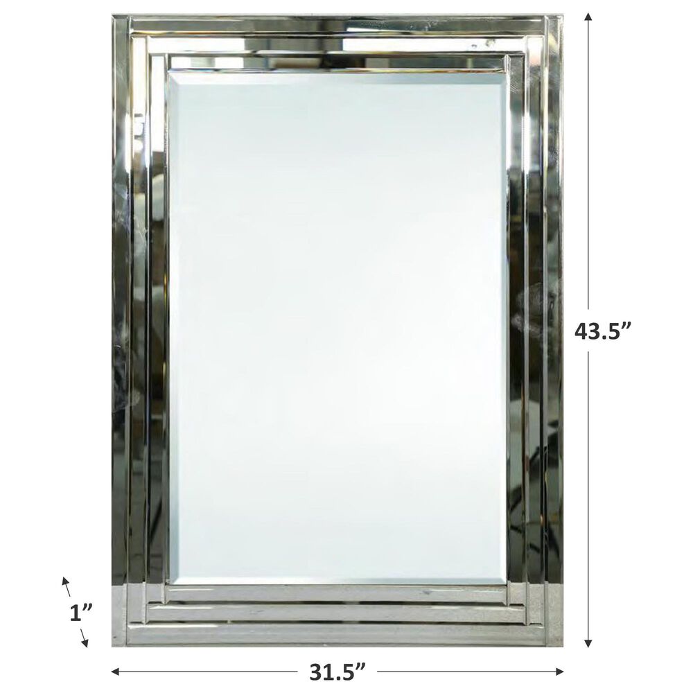 Garber Collection 43.5&quot; Wall Mirror in Silver, , large