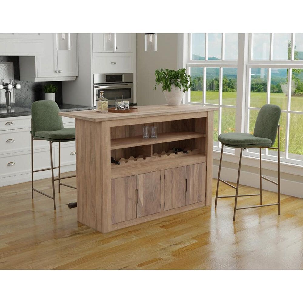 Fallridge Natural Parota Bar with Wine Bottle Storage in Natural Wood, , large