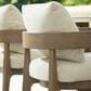 Ashley Serene Bay Patio Dining Arm Chair in White (Set of 2), , large