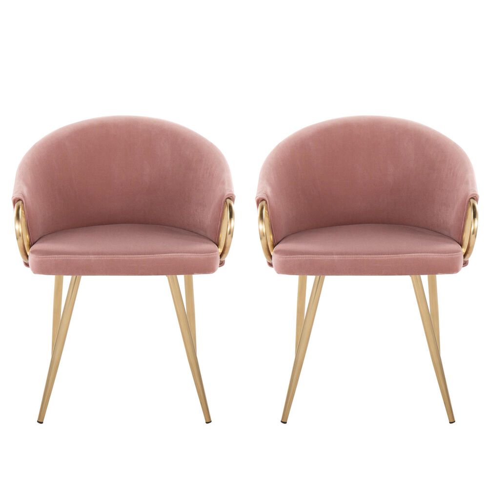 Lumisource Claire Accent Chair in Blush &#40;Set of 2&#41;, , large