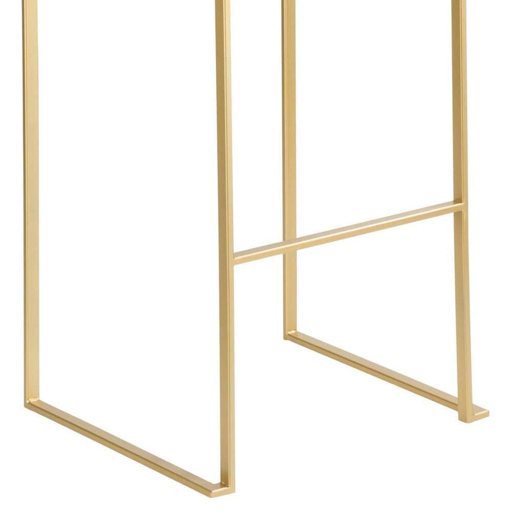 Lumisource Fuji Stackable Barstool with Black Faux Leather in Gold &#40;Set of 2&#41;, , large