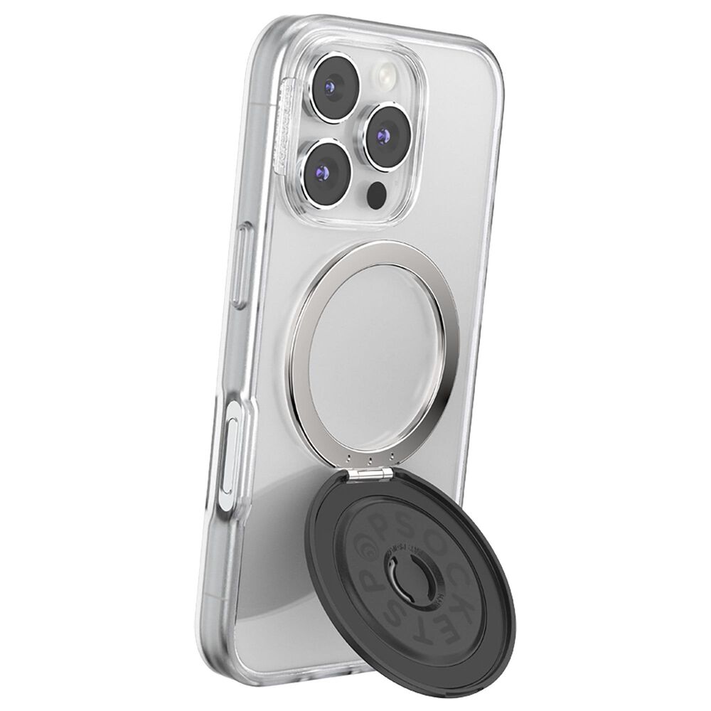 PopSockets MagSafe Circle Kick-Out PopGrip in Aluminum Radial Black, , large