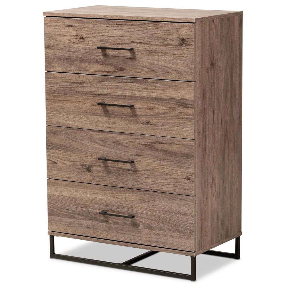Baxton Studio Daxton 4 Drawer Storage Chest in Rustic Oak, , large