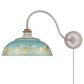 Golden Lighting Kinsley 1-Light Wall Sconce with Antique Teal Shade in Aged Galvanized Steel, , large