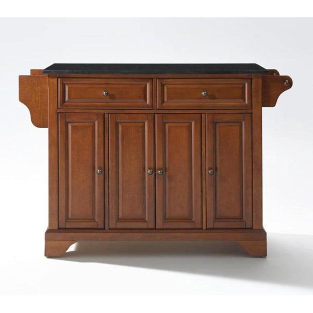 Crosley Furniture LaFayette Solid Black Granite Top Kitchen Island in Classic Cherry, , large