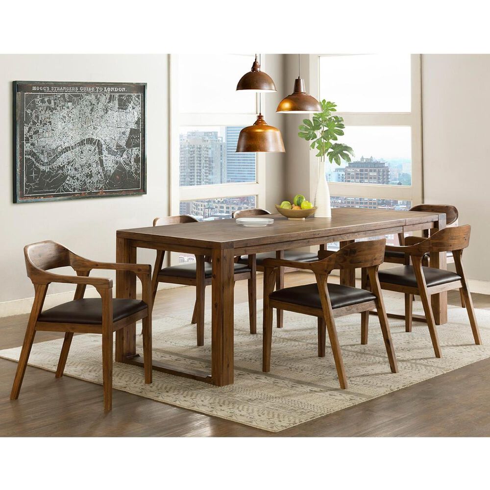 Boraam Industries Rasmus 7-Piece Dining Set in Chestnut Wire-Brush, , large