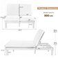 HOMLUX Patio 2-Person Chaise Lounge with Folding Side Tables and Gray Frame in Beige, , large