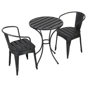 Noble House Colmar 3-Piece Patio Bistro Set in Black, , large
