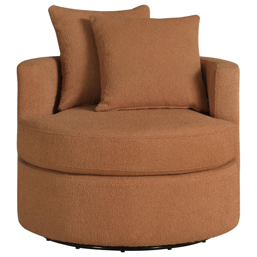 Coaster Debbie Swivel Accent Chair in Burnt Orange, , large