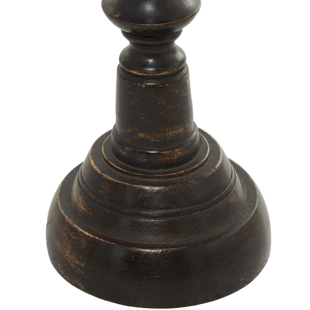 Maple and Jade Decorative Candle Holder in Black and Varnished Brown &#40;Set of 3&#41;, , large