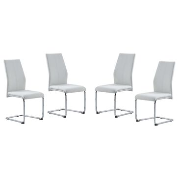 Global Furniture USA Dining Chair White With White Stitch (4), , large